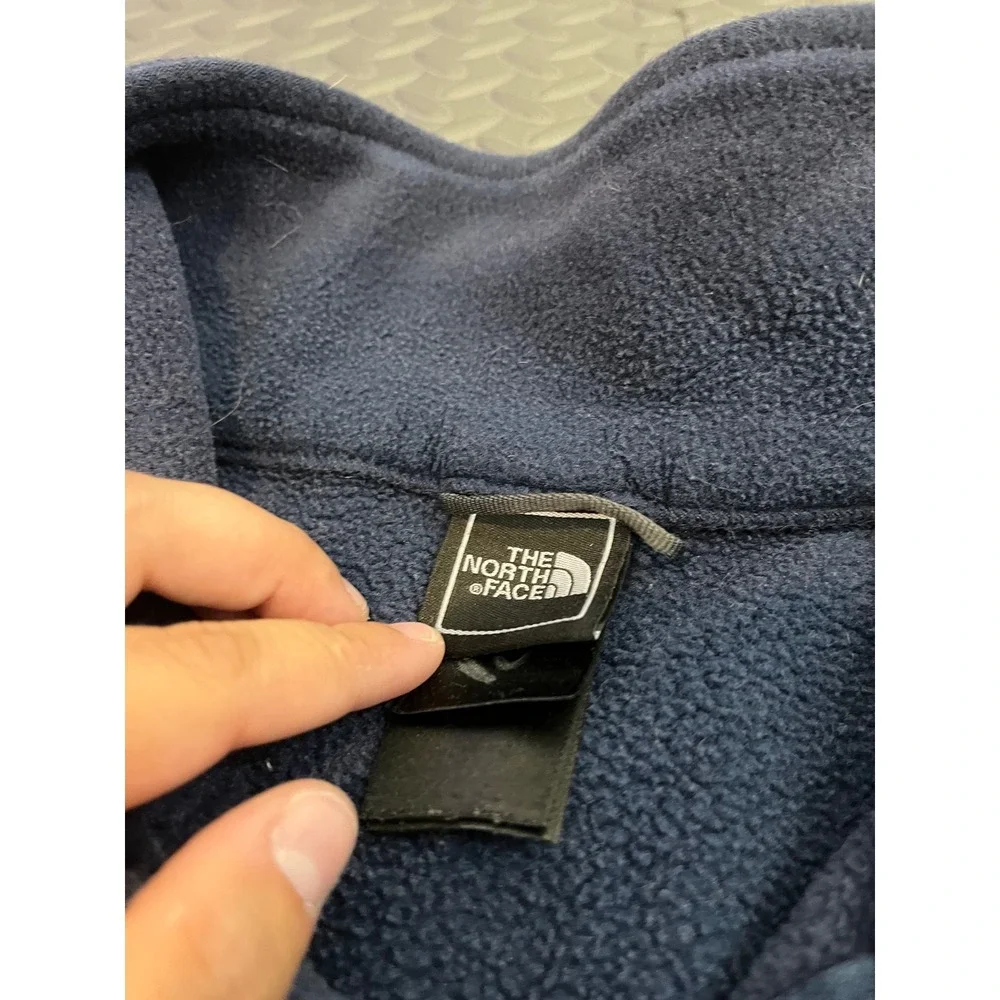 The North Face Fleece Jacket Mens Small Navy Blue Full Zip Faded TKA 100‎